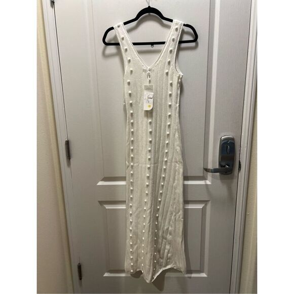 MON RENN POM POM KNIT DRESS - PEARL Winter Fall VACATION Dress size S NWT - Picture 6 of 7